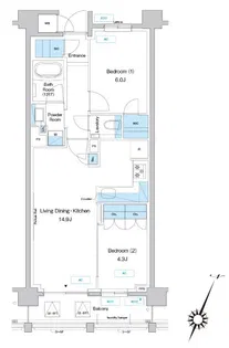プレディアコート鷺沼【2階】の間取り