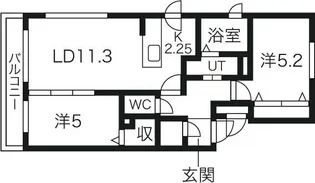 ラグナベルデ山の手【2階】の間取り