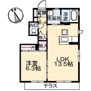 タウンコート筒井【1階】の間取り