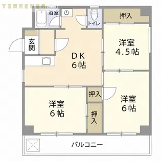 ベルディン新春日【1階】の間取り