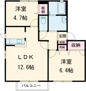パークアベニュー E【2階】の間取り