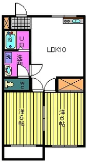 カヤマハイツB【1階】の間取り