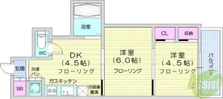 シャングリラ高松【4階】の間取り