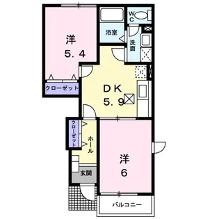 広島県福山市本郷町【アパート】の間取り