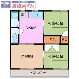 コーポ桝屋【2階】の間取り