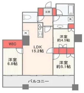 ザ・パークハウス西新宿タワー60【26階】の間取り