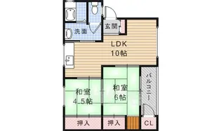 旭ヶ丘コーポ【2階】の間取り