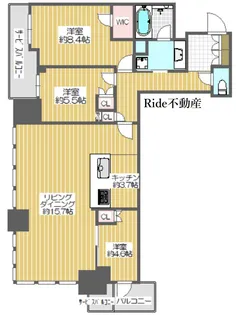 シエリアタワー大阪堀江【36階】の間取り