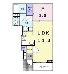 メゾン・ファミーユII【1階】の間取り