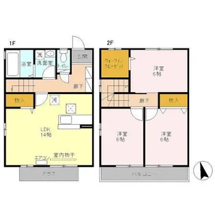 ディアコート金箱 Aの間取り