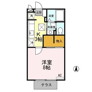 ルクレールブランA【1階】の間取り