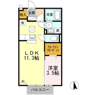 メルベーユ A棟【1階】の間取り