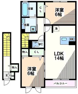 東京都国分寺市内藤1【アパート】の間取り