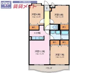 カーサ・プリメーロ【3階】の間取り