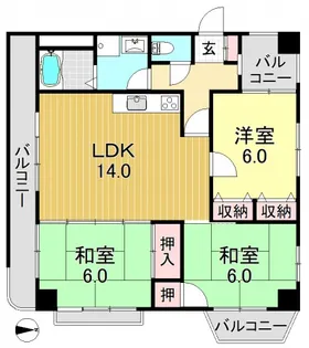 大阪府大阪市平野区背戸口5【マンション】の間取り