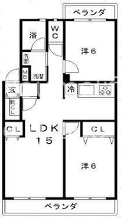 神奈川県伊勢原市田中【マンション】の間取り