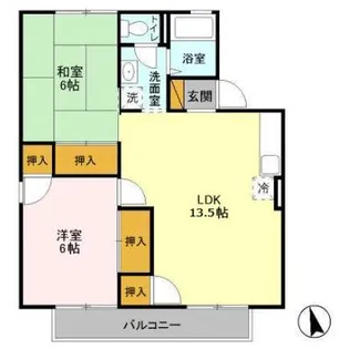セジュールフジサクA【2階】の間取り
