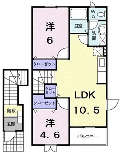 リバーハウスあいおい【2階】の間取り