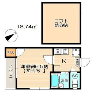 1Kの間取り画像