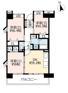 URコンフォール西鳩ヶ谷【3階】の間取り