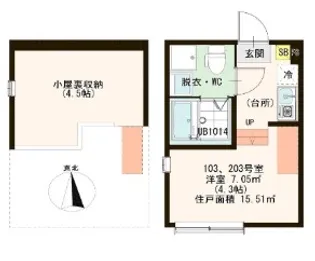 ハーモニーテラス西竹ノ塚【2階】の間取り