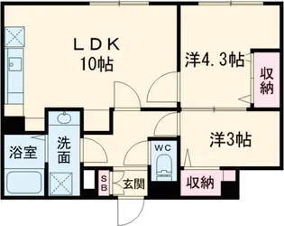 2LDKの間取り画像