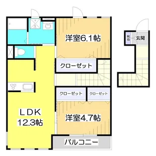埼玉県入間郡三芳町大字藤久保【アパート】の間取り