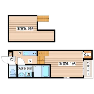 ハーモニーテラス河原町【2階】の間取り