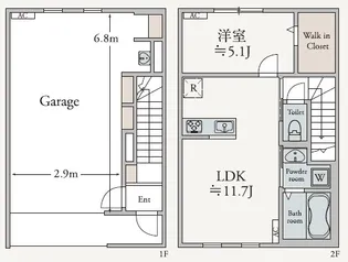Inframince Edge(アンフラマンス エッジ)【2階】の間取り