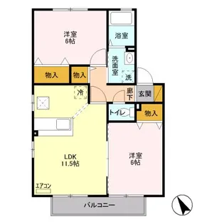 栃木県宇都宮市東峰2【アパート】の間取り