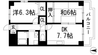 ホワイトボックスパート2【3階】の間取り
