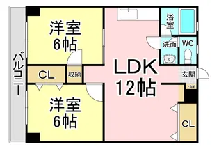 大畠ハイツ【2階】の間取り