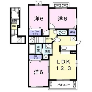 愛知県尾張旭市東三郷町【アパート】の間取り
