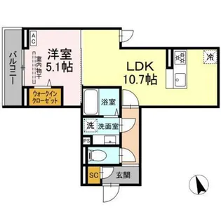 D Paina 上平間 II【3階】の間取り
