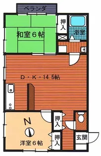 サンライズ山本B【1階】の間取り