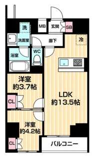 ARCOBALENO MINAMISENJU【7階】の間取り
