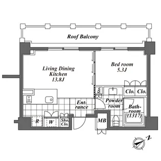 オーパスレジデンス恵比寿【5階】の間取り