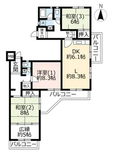 UR千葉ニュータウン内野【10階】の間取り