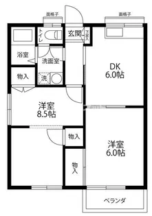 第2若葉ハイツ【2階】の間取り