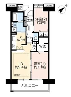 URビーコンヒル能見台サウスヒル【9階】の間取り