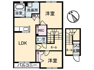 シャーメゾンELAN A棟 B棟【2階】の間取り
