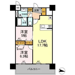 Park Avenue East【8階】の間取り