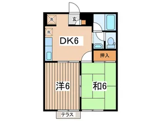 ウイング・テンB棟【1階】の間取り