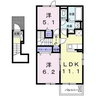オプス多肥 壱【2階】の間取り