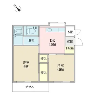 鈴喜コートハウス【1階】の間取り