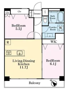 マンション第二恵比須苑【7階】の間取り