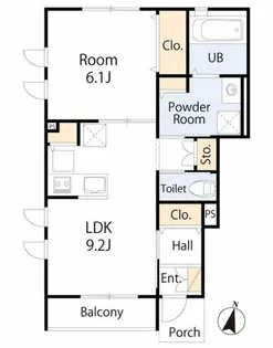 サウスサンド【1階】の間取り
