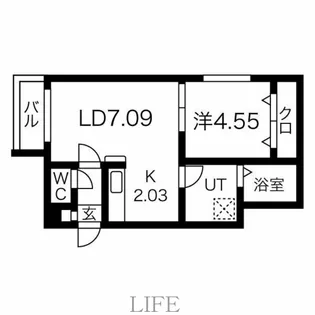 ラピスブラオ厚別中央【4階】の間取り