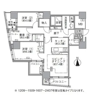 アクティ汐留【18階】の間取り