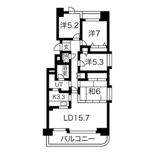 リーベンデール月寒中央【6階】の間取り